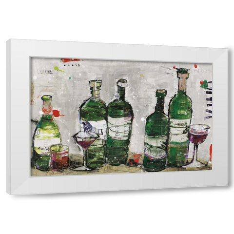 Win Win Green Grey White Modern Wood Framed Art Print by Day, Kellie