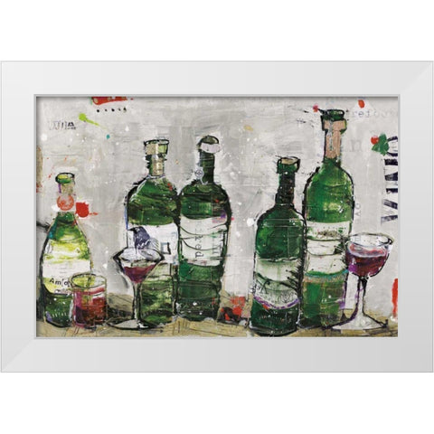 Win Win Green Grey White Modern Wood Framed Art Print by Day, Kellie