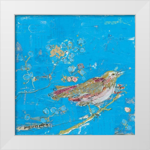 Birds of a Feather v2 Blue White Modern Wood Framed Art Print by Day, Kellie