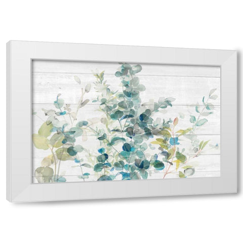 Eucalyptus I on Shiplap Crop White Modern Wood Framed Art Print by Nai, Danhui