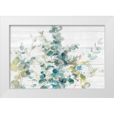 Eucalyptus I on Shiplap Crop White Modern Wood Framed Art Print by Nai, Danhui