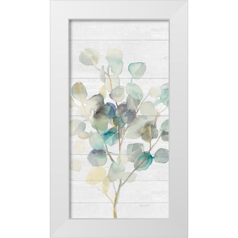 Eucalyptus III on Shiplap Crop White Modern Wood Framed Art Print by Nai, Danhui