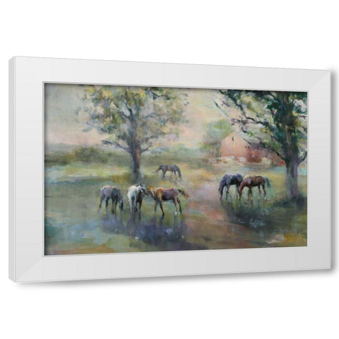 Daybreak on the Farm White Modern Wood Framed Art Print by Hageman, Marilyn