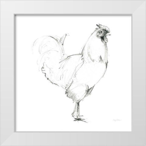 Rooster II Dark Square White Modern Wood Framed Art Print by Tillmon, Avery