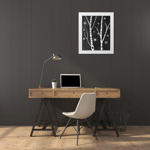 Snowy Birches IV White Modern Wood Framed Art Print by Urban, Mary