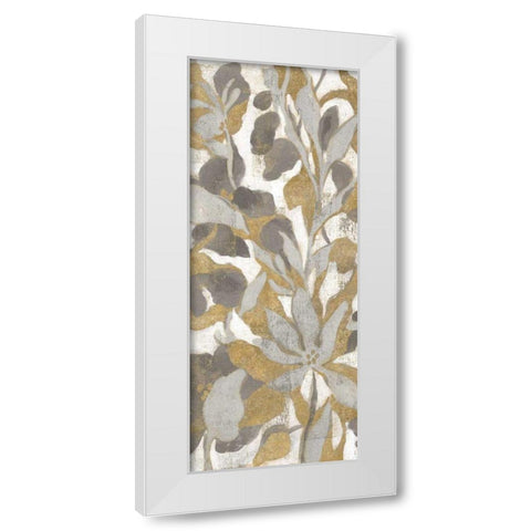 Painted Tropical Screen I Gray Gold Crop White Modern Wood Framed Art Print by Vassileva, Silvia