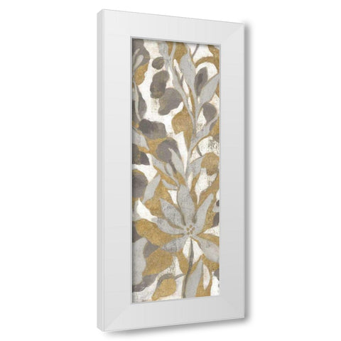 Painted Tropical Screen I Gray Gold Crop White Modern Wood Framed Art Print by Vassileva, Silvia