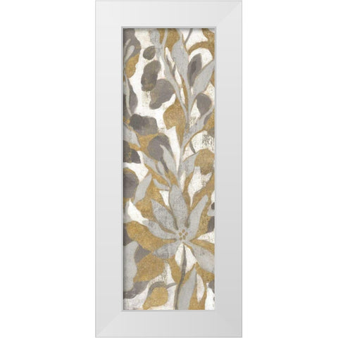 Painted Tropical Screen I Gray Gold Crop White Modern Wood Framed Art Print by Vassileva, Silvia