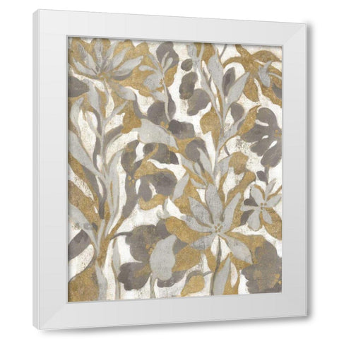 Painted Tropical Screen I Gray Gold White Modern Wood Framed Art Print by Vassileva, Silvia