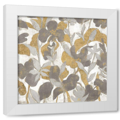 Painted Tropical Screen II Gray Gold Crop White Modern Wood Framed Art Print by Vassileva, Silvia