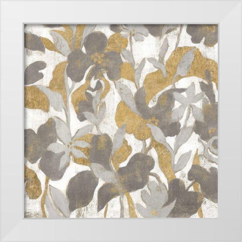 Painted Tropical Screen II Gray Gold Crop White Modern Wood Framed Art Print by Vassileva, Silvia