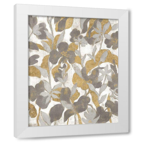 Painted Tropical Screen II Gray Gold White Modern Wood Framed Art Print by Vassileva, Silvia