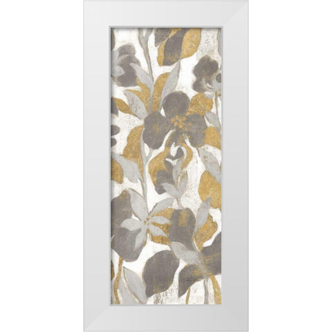 Painted Tropical Screen II Gray Gold Crop White Modern Wood Framed Art Print by Vassileva, Silvia