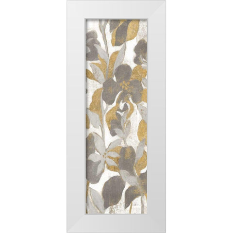 Painted Tropical Screen II Gray Gold Crop White Modern Wood Framed Art Print by Vassileva, Silvia