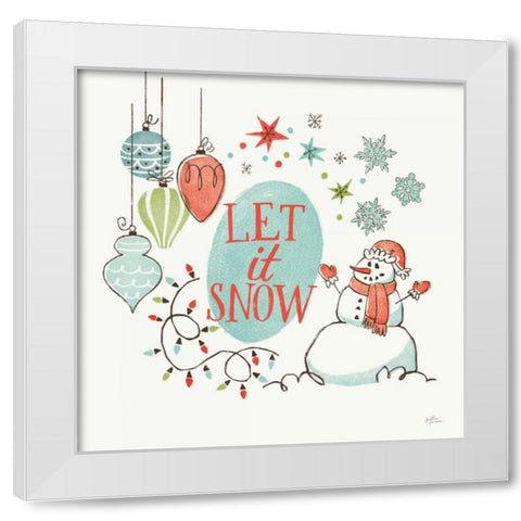 Retro Christmas V White Modern Wood Framed Art Print by Penner, Janelle