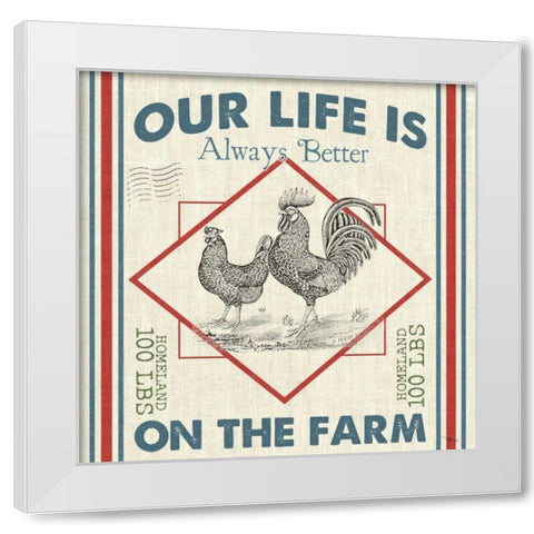 Sweet Farmhouse III White Modern Wood Framed Art Print by Pela Studio