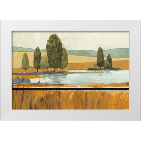 Amber Lake Tan Yellow Field Crop White Modern Wood Framed Art Print by Tillmon, Avery