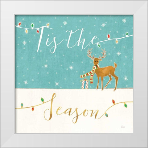 Underlined Christmas III White Modern Wood Framed Art Print by Charron, Veronique