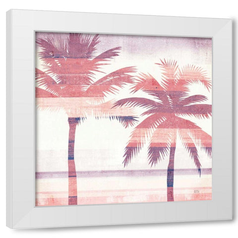 Beachscape Palms III Pink Purple White Modern Wood Framed Art Print by Mullan, Michael