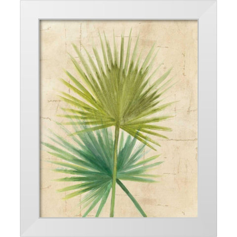 Fan Palm White Modern Wood Framed Art Print by Hristova, Albena