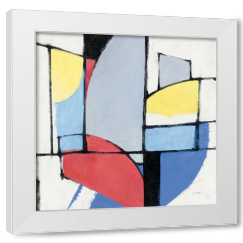 Primaries White Modern Wood Framed Art Print by Schick, Mike