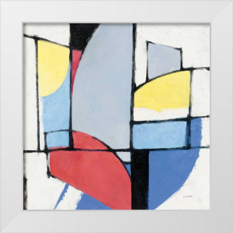 Primaries White Modern Wood Framed Art Print by Schick, Mike