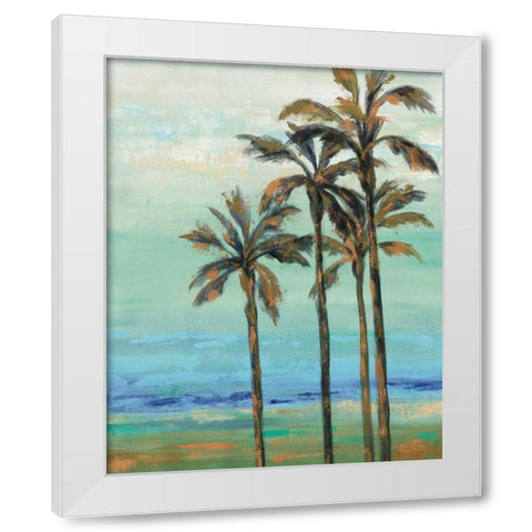 Copper Palms I White Modern Wood Framed Art Print by Vassileva, Silvia
