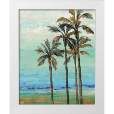 Copper Palms I White Modern Wood Framed Art Print by Vassileva, Silvia