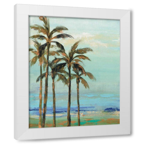 Copper Palms II White Modern Wood Framed Art Print by Vassileva, Silvia