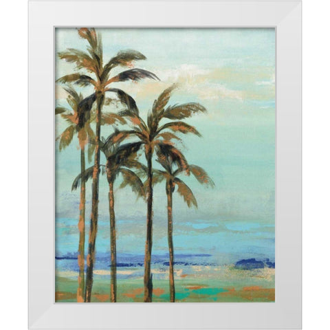 Copper Palms II White Modern Wood Framed Art Print by Vassileva, Silvia