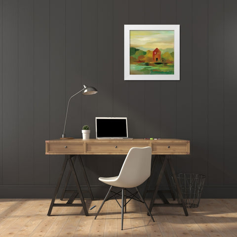 October Farm II White Modern Wood Framed Art Print by Vassileva, Silvia