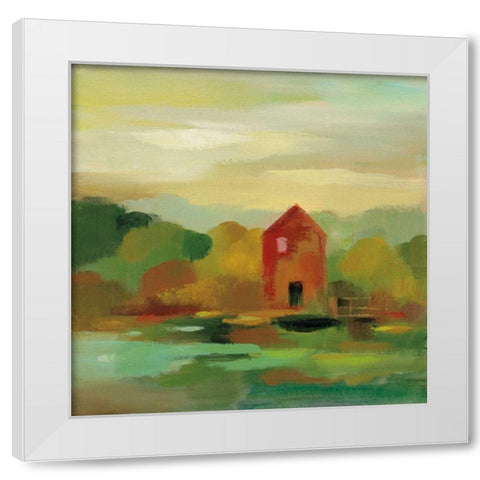 October Farm II White Modern Wood Framed Art Print by Vassileva, Silvia