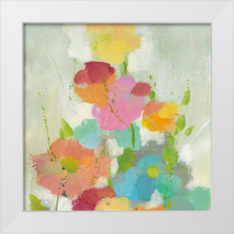 Longstem Bouquet I Square I White Modern Wood Framed Art Print by Vassileva, Silvia