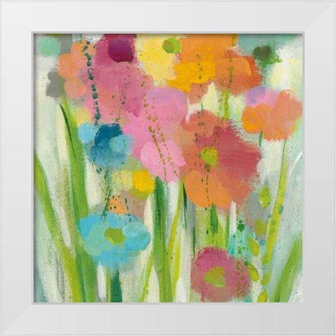 Longstem Bouquet I Square II White Modern Wood Framed Art Print by Vassileva, Silvia