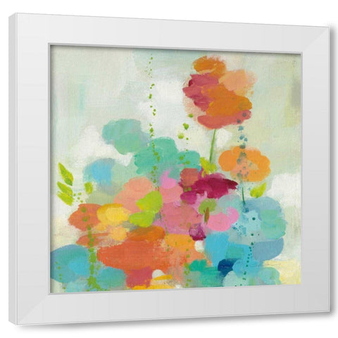 Longstem Bouquet II Square I White Modern Wood Framed Art Print by Vassileva, Silvia