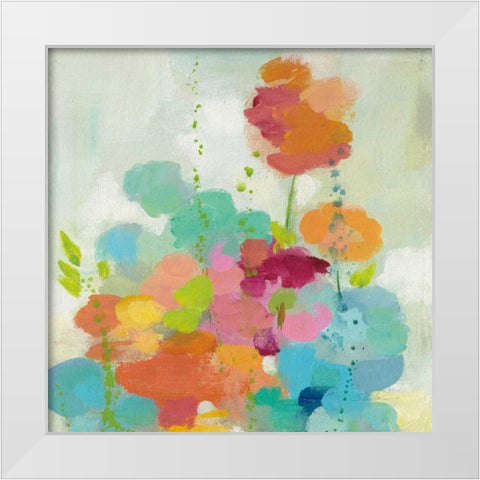 Longstem Bouquet II Square I White Modern Wood Framed Art Print by Vassileva, Silvia
