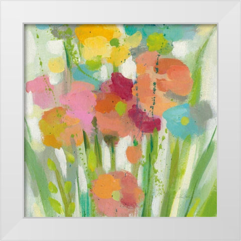 Longstem Bouquet II Square II White Modern Wood Framed Art Print by Vassileva, Silvia