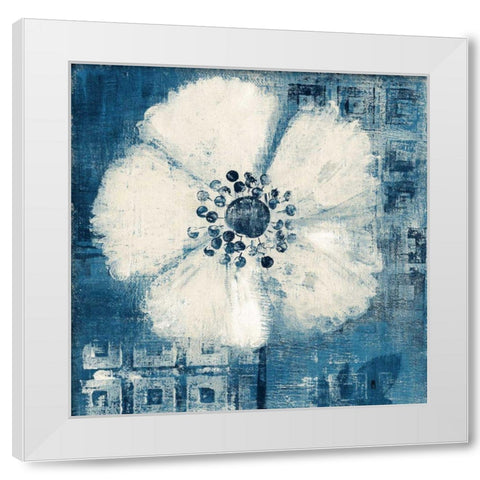 Daisy for Barbara Blue Crop White Modern Wood Framed Art Print by Studio Mousseau