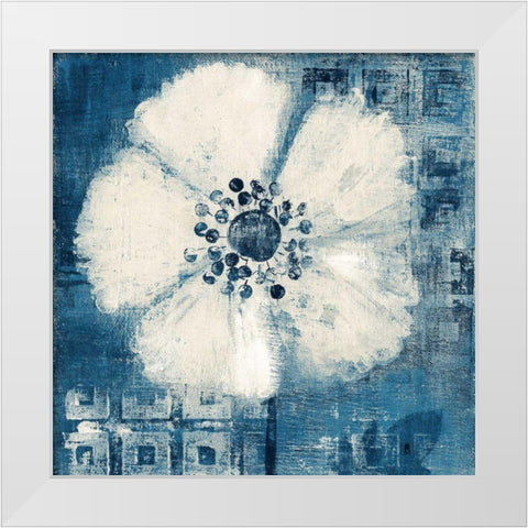 Daisy for Barbara Blue Crop White Modern Wood Framed Art Print by Studio Mousseau