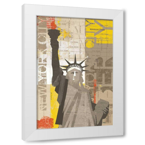Liberty White Modern Wood Framed Art Print by Mullan, Michael