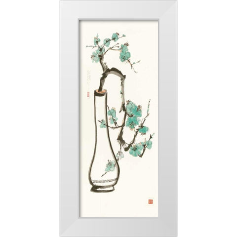 Jade Blossom White Modern Wood Framed Art Print by Paschke, Chris