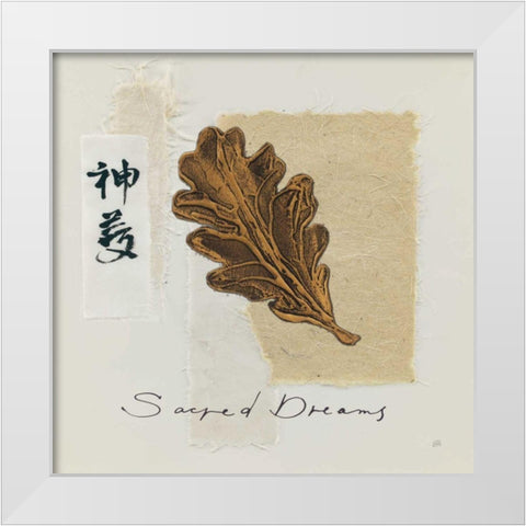 Bronze Leaf II Sacred Dreams White Modern Wood Framed Art Print by Paschke, Chris