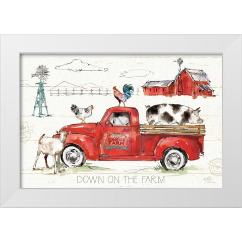 Down on the Farm II White Modern Wood Framed Art Print by Tavoletti, Anne