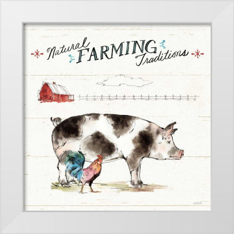 Down on the Farm III White Modern Wood Framed Art Print by Tavoletti, Anne