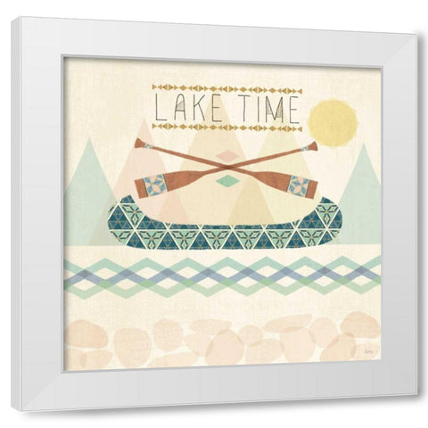Outdoor Geo IV White Modern Wood Framed Art Print by Charron, Veronique