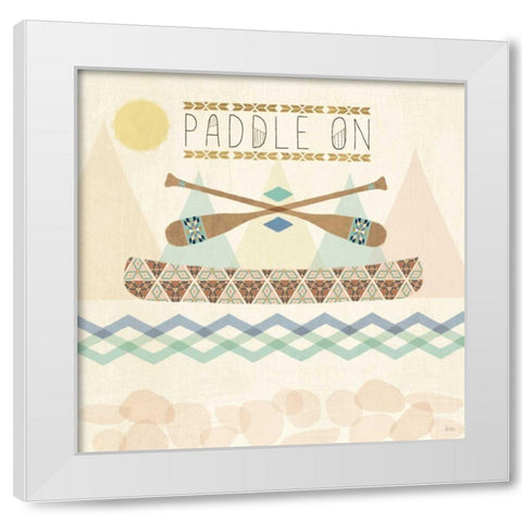 Outdoor Geo V White Modern Wood Framed Art Print by Charron, Veronique