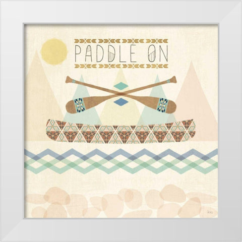 Outdoor Geo V White Modern Wood Framed Art Print by Charron, Veronique