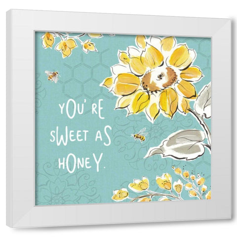 Bee Happy III White Modern Wood Framed Art Print by Brissonnet, Daphne