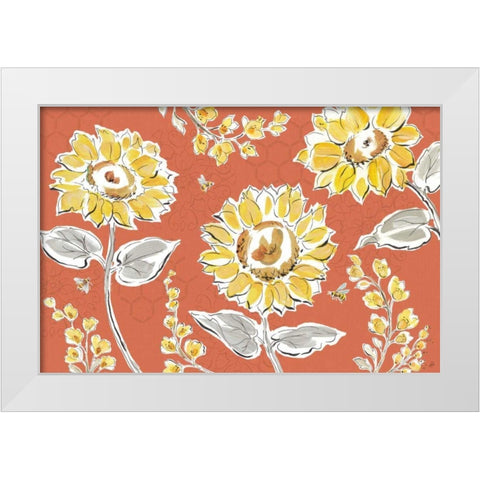 Bee Happy I Spice White Modern Wood Framed Art Print by Brissonnet, Daphne