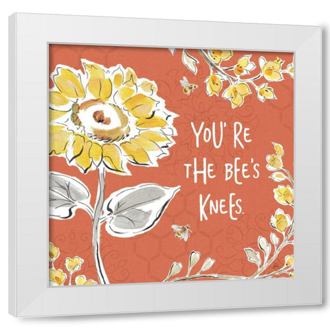 Bee Happy II Spice White Modern Wood Framed Art Print by Brissonnet, Daphne